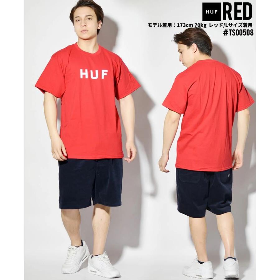 HUF ハフ Tシャツ メンズ レディース 半袖 USAモデル ESSENTIALS OG LOGO S/S TEE レッド TS00508 | HUF | 01