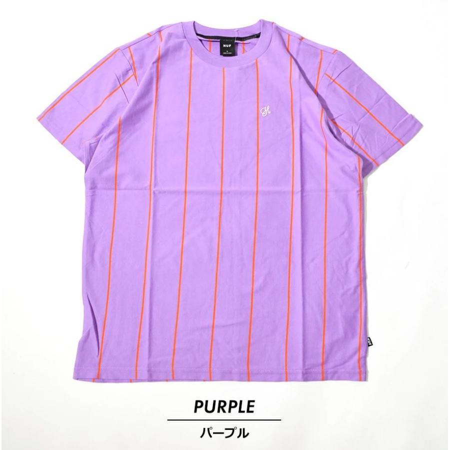 HUF ハフ Tシャツ メンズ 半袖 ブランド USAモデル WESLEY STRIPE S/S KNIT TOP パープル KN00296 | HUF | 02