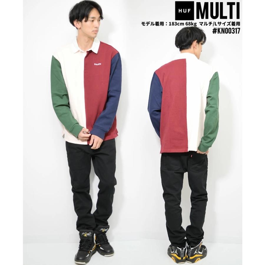 HUF ハフ ラガーシャツ ラグビーシャツ メンズ 長袖 USAモデル MICK COLOR BLOCK RUGBY SHIRT 2021 秋冬 新作 | HUF | 02