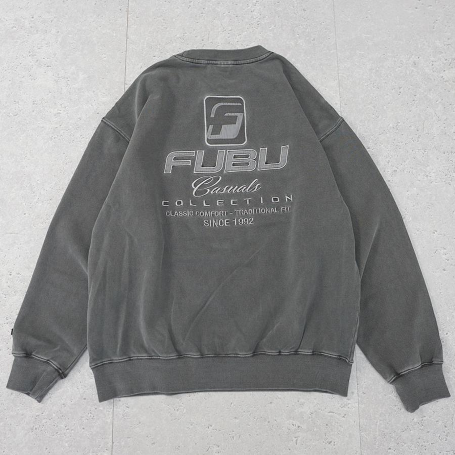 FUBU フブ トレーナー メンズ 裏毛 スウェット ピグメント ワッペン チャコール M L XL 2XL 大きいサイズ B系 ファッション HIPHOP ヒップホップ FAM-42701 | FUBU | 05