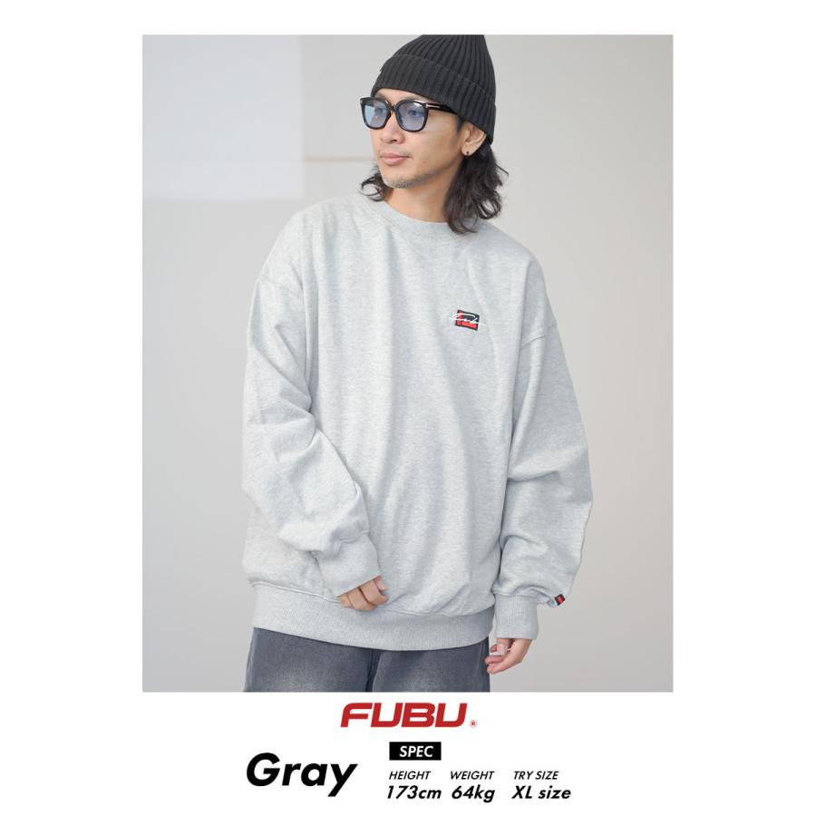 FUBU フブ トレーナー メンズ 裏毛 スウェット ピグメント ワッペン ホワイト M L XL 2XL 大きいサイズ B系 ファッション HIPHOP ヒップホップ FAM-42701 | FUBU | 02