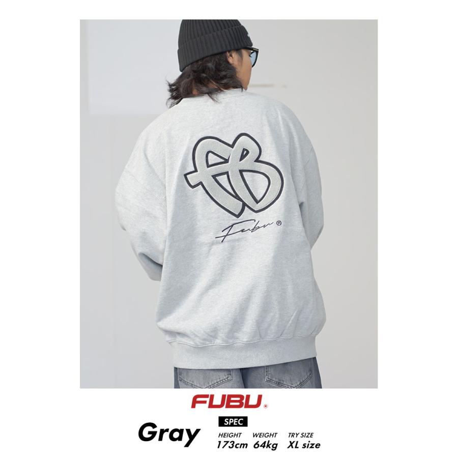 FUBU フブ トレーナー メンズ 裏毛 スウェット ピグメント ワッペン ホワイト M L XL 2XL 大きいサイズ B系 ファッション HIPHOP ヒップホップ FAM-42701 | FUBU | 03