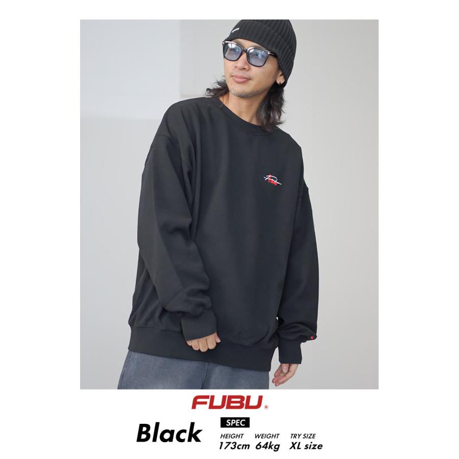 FUBU フブ トレーナー メンズ 裏毛 スウェット ピグメント ワッペン ブラック M L XL 2XL 大きいサイズ B系 ファッション HIPHOP ヒップホップ FAM-42701 | FUBU | 02
