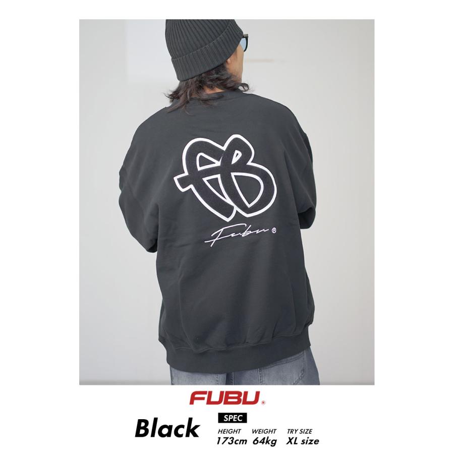 FUBU フブ トレーナー メンズ 裏毛 スウェット ピグメント ワッペン ブラック M L XL 2XL 大きいサイズ B系 ファッション HIPHOP ヒップホップ FAM-42701 | FUBU | 03
