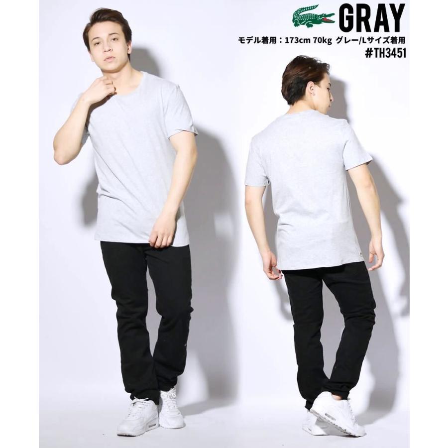 LACOSTE ラコステ Tシャツ インナー アンダーウェア メンズ レディース 半袖 薄手 クルーネック スリムフィット ロゴ ワンポイント Plain T-Shirts USA企画 | LACOSTE | 08