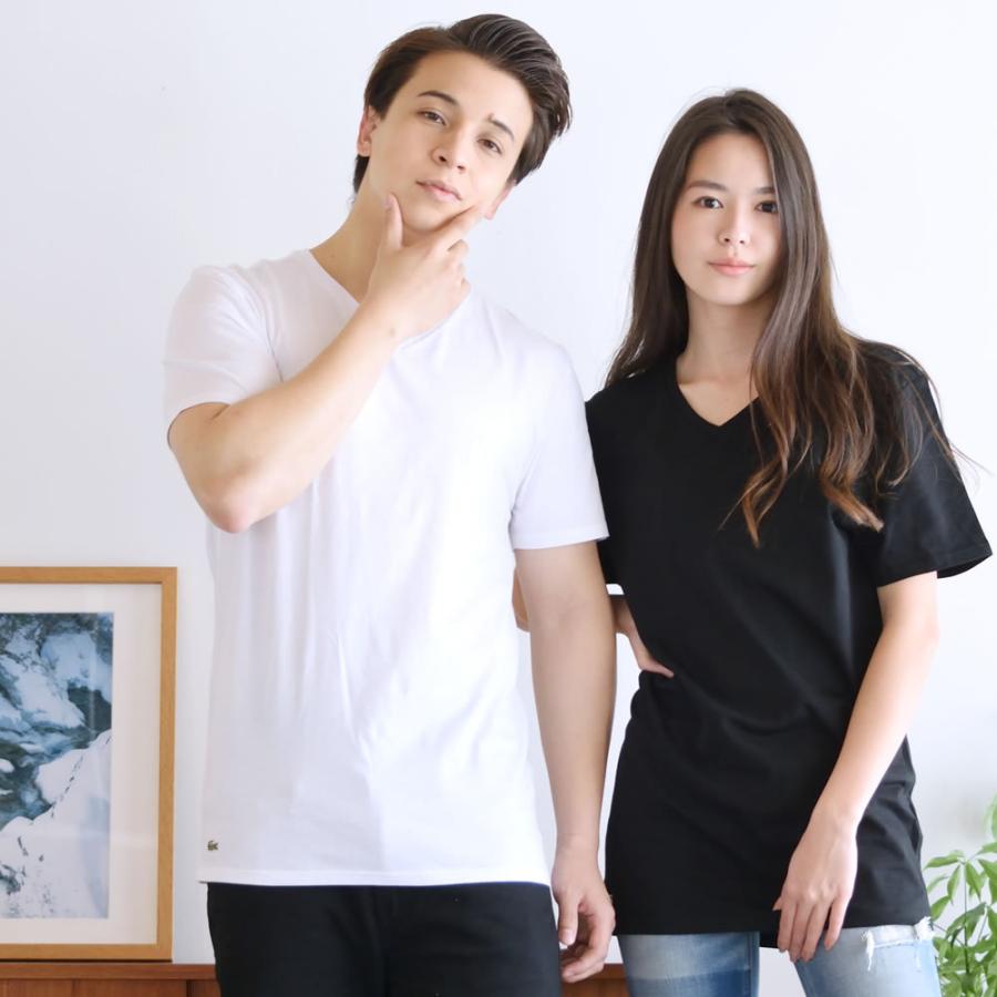 LACOSTE ラコステ Tシャツ インナー アンダーウェア メンズ レディース 半袖 薄手 Vネック スリムフィット ロゴ ワンポイント Plain T-Shirts USA企画 | LACOSTE | 04