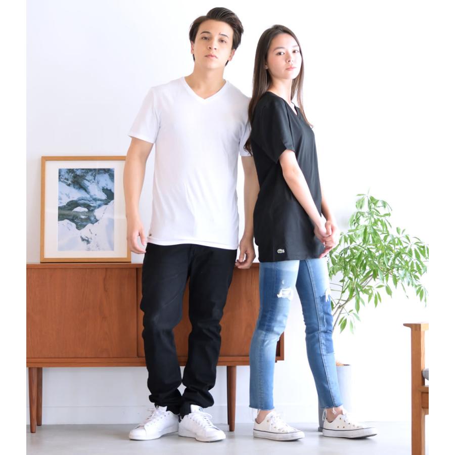 LACOSTE ラコステ Tシャツ インナー アンダーウェア メンズ レディース 半袖 薄手 Vネック スリムフィット ロゴ ワンポイント Plain T-Shirts USA企画 | LACOSTE | 05