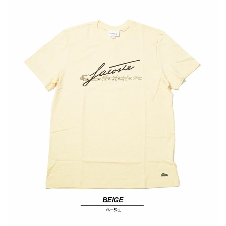 LACOSTE ラコステ Tシャツ メンズ 半袖 Men's Signature And Crocodile Print Crew Neck Cotton T-Shirt TH2054 USA企画 | LACOSTE | 01