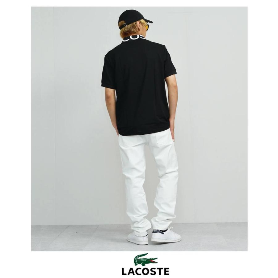 LACOSTE ラコステ ポロシャツ メンズ 半袖 Men'S Lacoste Slim Fit Lettered Neck Light Breathable Pique Polo Shirt PH7647 USA企画｜deep｜06