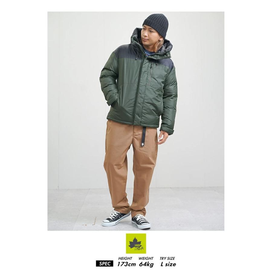 LOGOS PARK ロゴス パーク 中綿ダウンジャケット メンズ アウター フード付き 断熱中綿 3433-3355 カーキ | LOGOS | 04