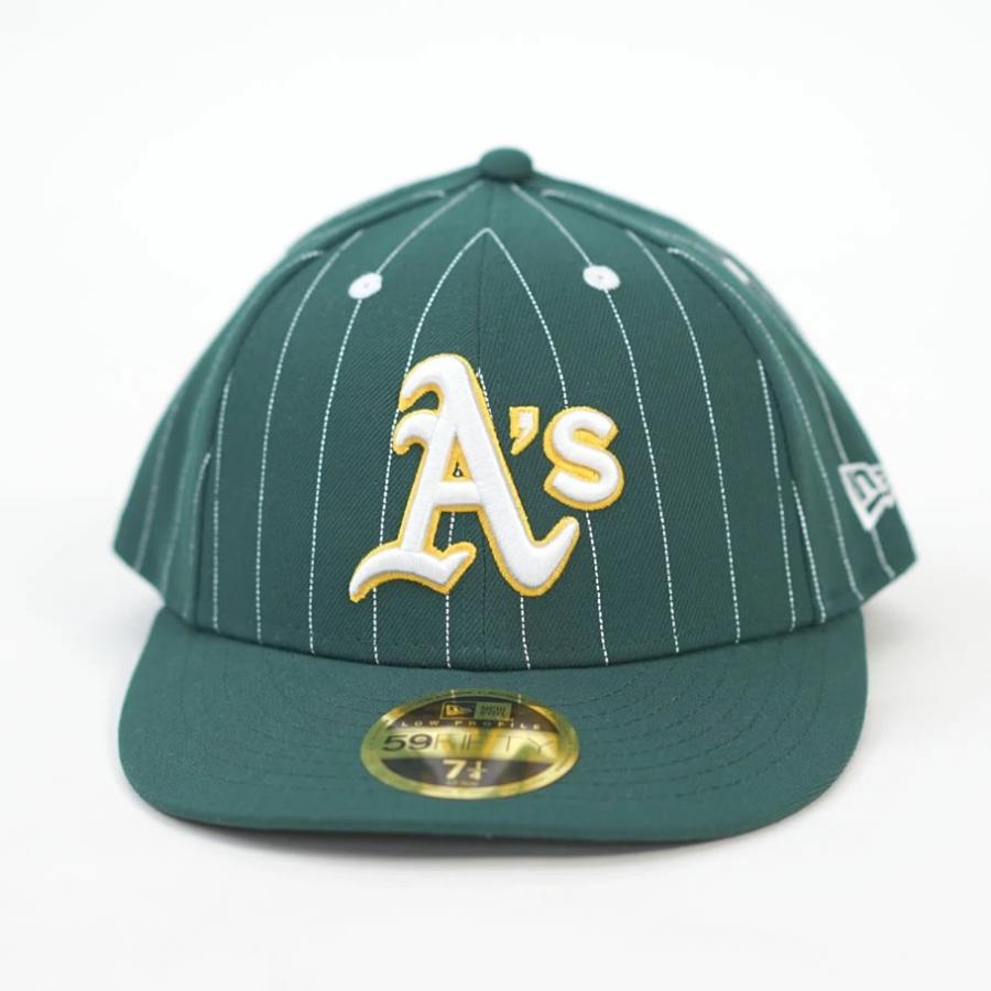 ニューエラ キャップ 帽子 メンズ レディース NEW ERA LP 59FIFTY 5950 MLB Pinstripe オークランド・アスレチックス ダークグリーン | NEW ERA | 02
