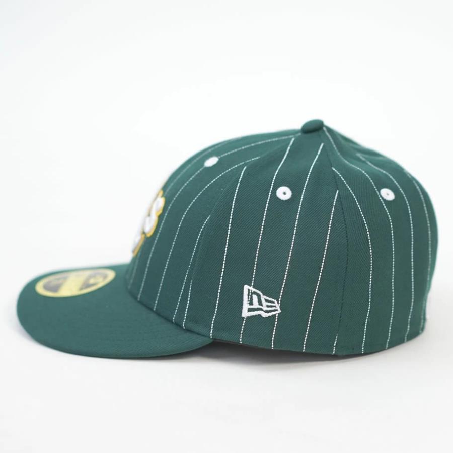 ニューエラ キャップ 帽子 メンズ レディース NEW ERA LP 59FIFTY 5950 MLB Pinstripe オークランド・アスレチックス ダークグリーン | NEW ERA | 03
