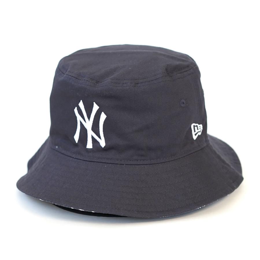ニューエラ バケットハット 帽子 メンズ レディース NEW ERA バケット01 MLB リバーシブル ニューヨーク・ヤンキース ネイビー | NEW ERA | 02