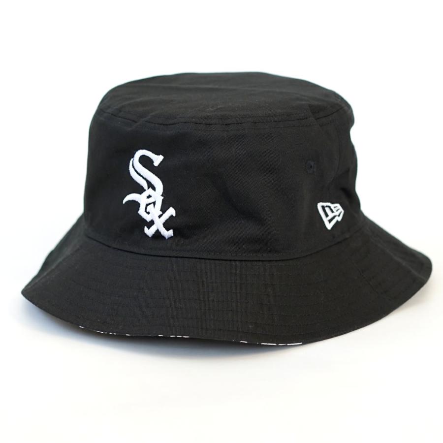 ニューエラ バケットハット 帽子 メンズ レディース NEW ERA バケット01 MLB リバーシブル シカゴ・ホワイトソックス ブラック | NEW ERA | 02