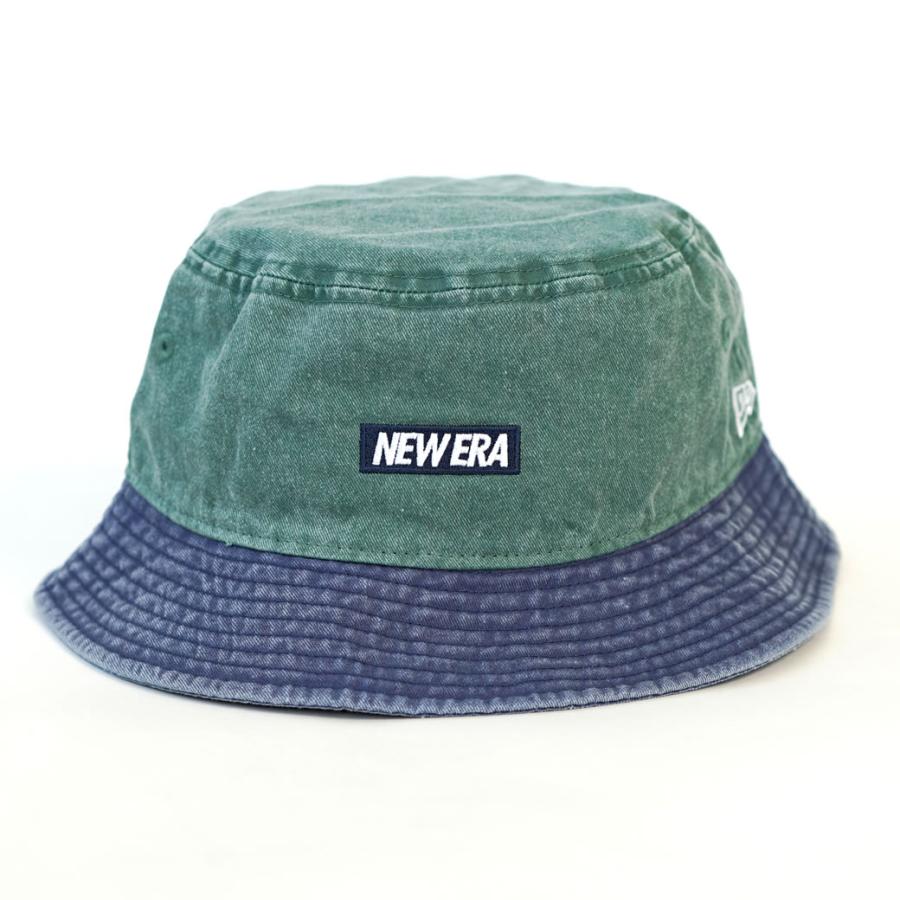 ニューエラ バケットハット 帽子 メンズ レディース NEW ERA バケット01 アシッドウォッシュ グリーン ネイビーブリム | NEW ERA | 02