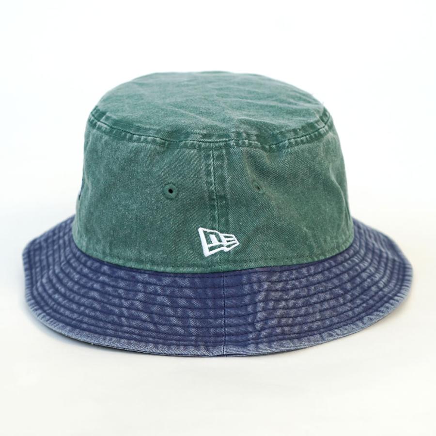 ニューエラ バケットハット 帽子 メンズ レディース NEW ERA バケット01 アシッドウォッシュ グリーン ネイビーブリム | NEW ERA | 03
