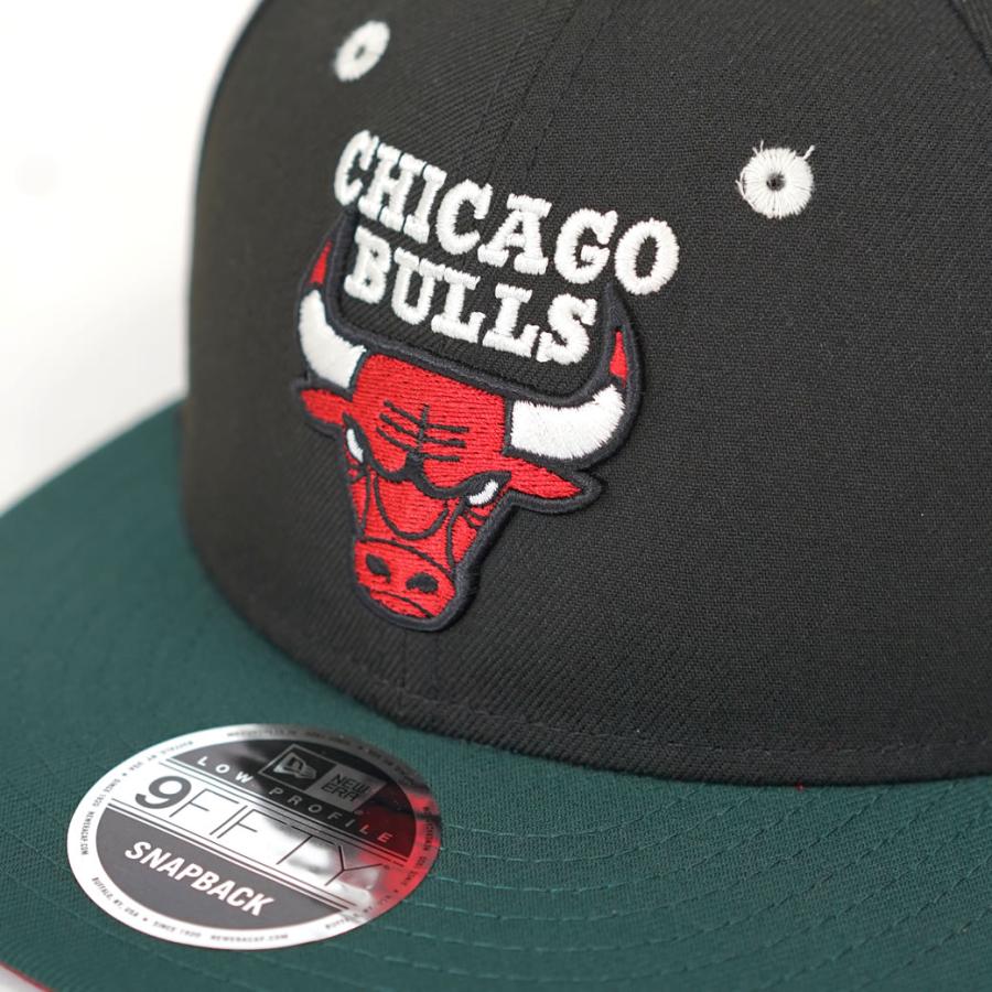 ニューエラ キャップ 帽子 メンズ レディース NEW ERA LP 9FIFTY 950 NBA カラーカスタム シカゴ・ブルズ ブラック×ダークグリーン/Hレッド | NEW ERA | 07