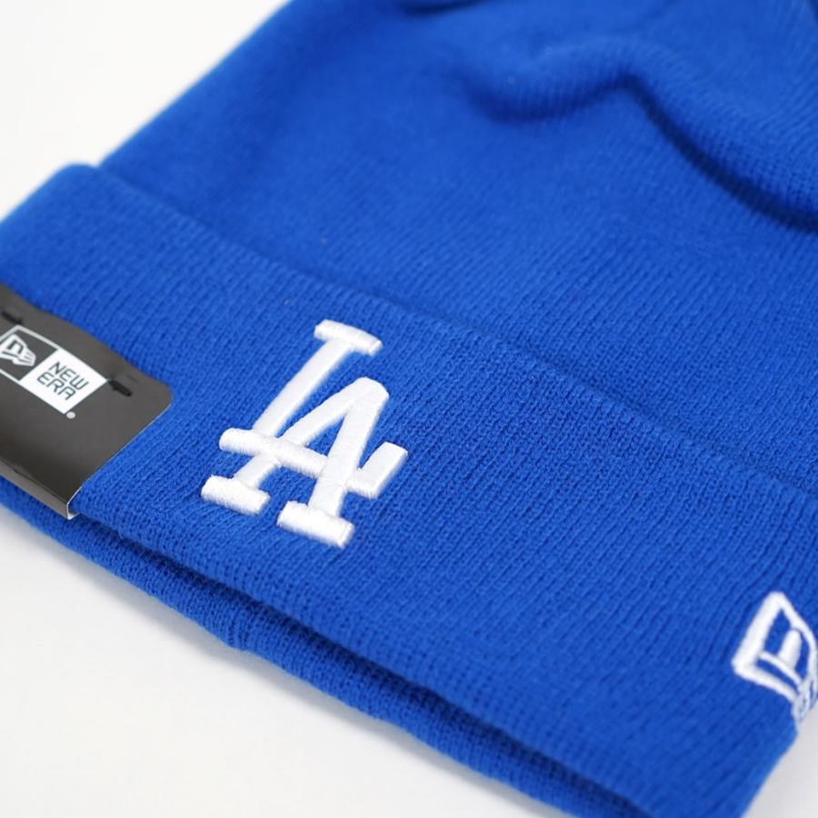 ニューエラ ニット帽 ニットキャップ メンズ レディース NEW ERA ベーシックカフニット MLB チームロゴ ロサンゼルス・ドジャース ロイヤル×スノーホワイト | NEW ERA | 03
