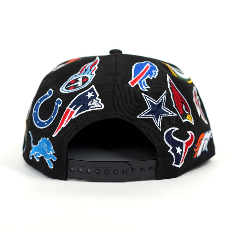 ニューエラ キャップ 帽子 メンズ レディース NEW ERA 9FIFTY 950 NFL チームロゴ オールオーバー ブラック×マルチカラー｜deep｜06