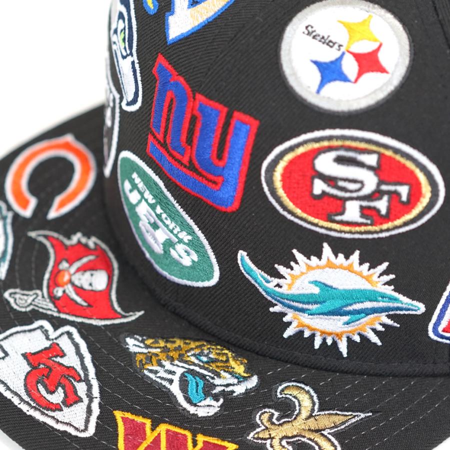 ニューエラ キャップ 帽子 メンズ レディース NEW ERA 9FIFTY 950 NFL チームロゴ オールオーバー ブラック×マルチカラー｜deep｜08