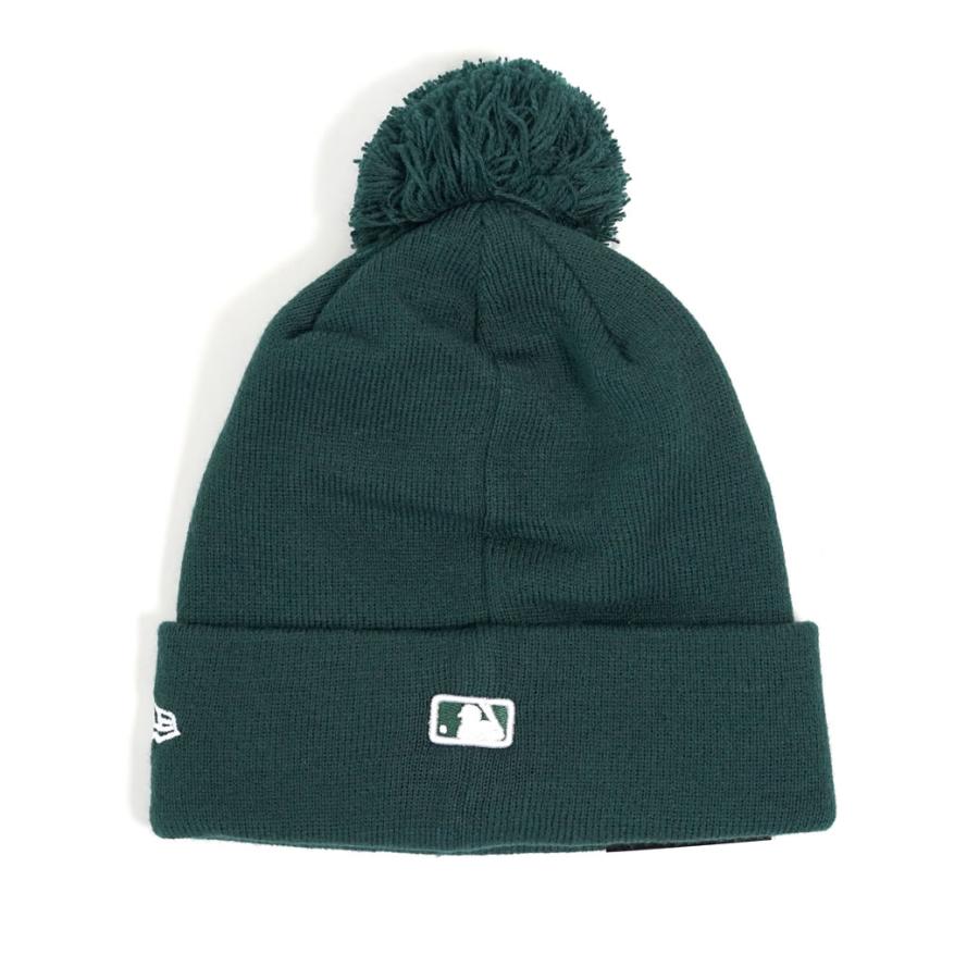 ニューエラ ニット帽 ボンボン ニットキャップ メンズ レディース NEW ERA ポンポンニット MLB オークランド・アスレチックス ブリティッシュグリーン | NEW ERA | 02