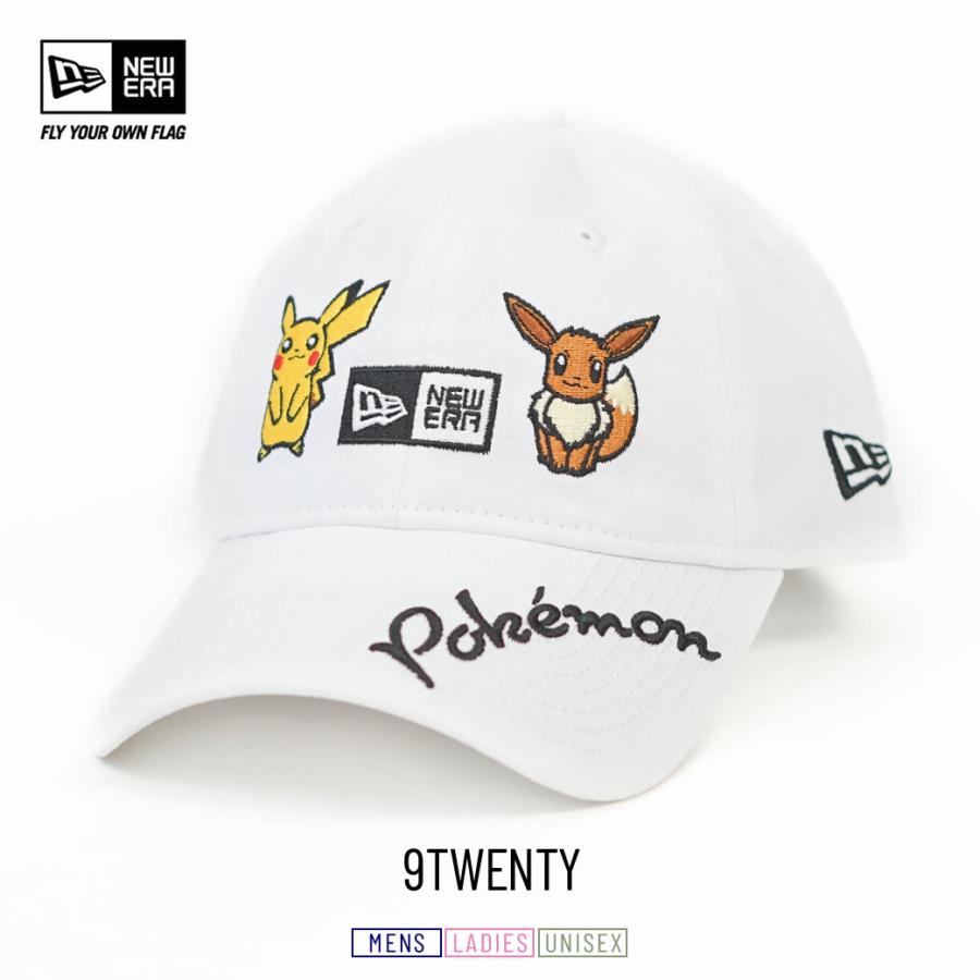 ポケモン ピカチュウ イーブイ キャップ ニューエラ メンズ レディース NEWERA 9TWENTY ロングバイザー ホワイト 14124322 | NEW ERA
