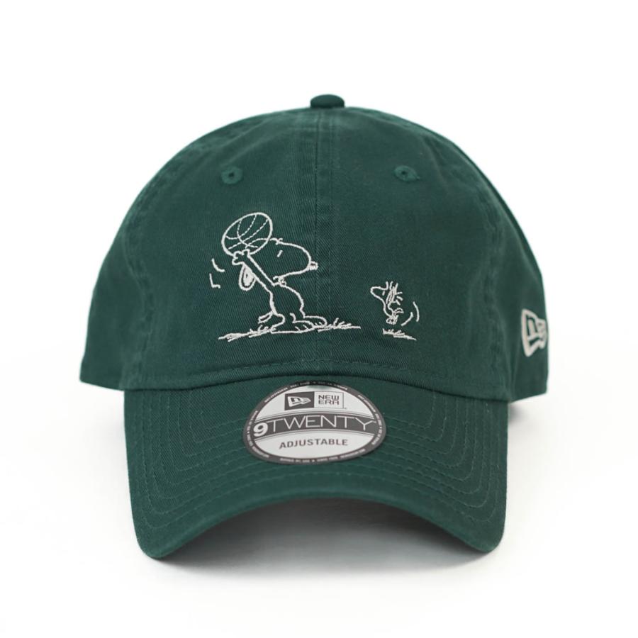 ニューエラ キャップ メンズ レディース 帽子 NEWERA 9TWENTY PEANUTS ピーナッツ スヌーピー ウッドストック バスケットボール ダークグリーン 14124353 | NEW ERA | 02