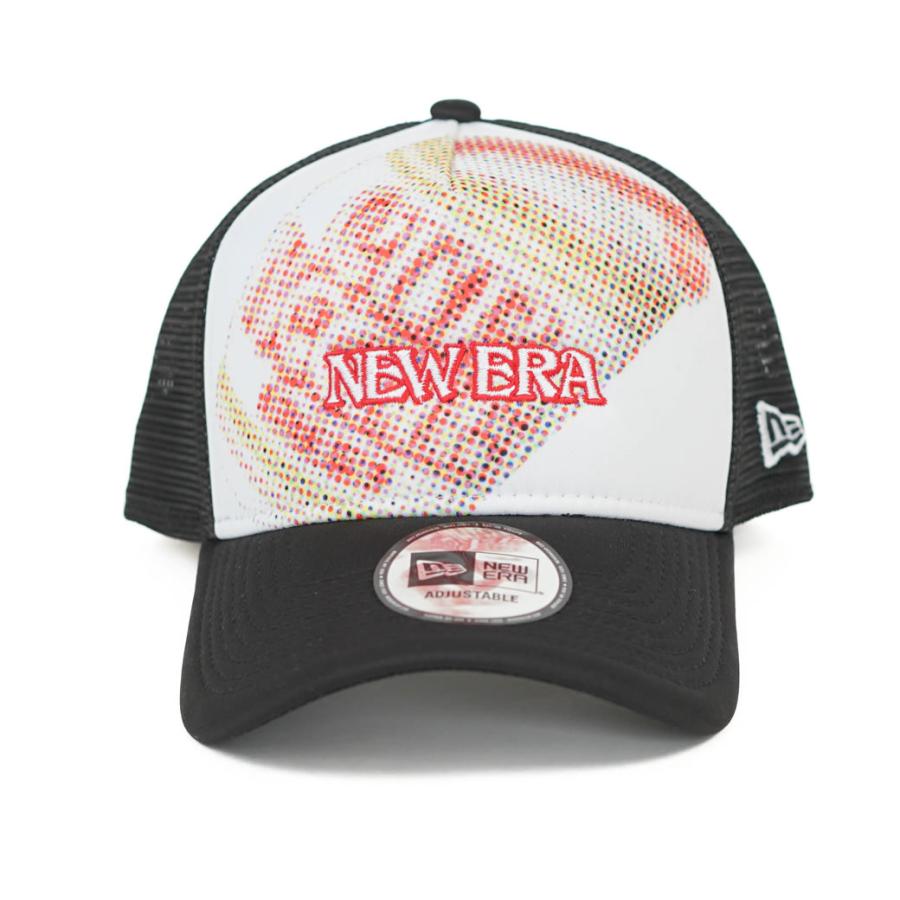 カップヌードル ニューエラ メッシュキャップ メンズ レディース NEWERA 9FORTY A-Frame トラッカー ホワイト/ ブラック 14125289 | NEW ERA | 02