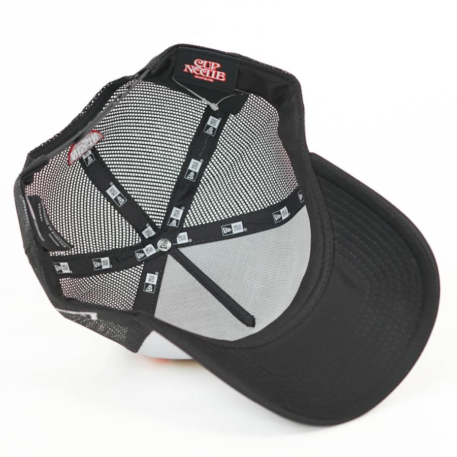 カップヌードル ニューエラ メッシュキャップ メンズ レディース NEWERA 9FORTY A-Frame トラッカー ホワイト/ ブラック 14125289 | NEW ERA | 04