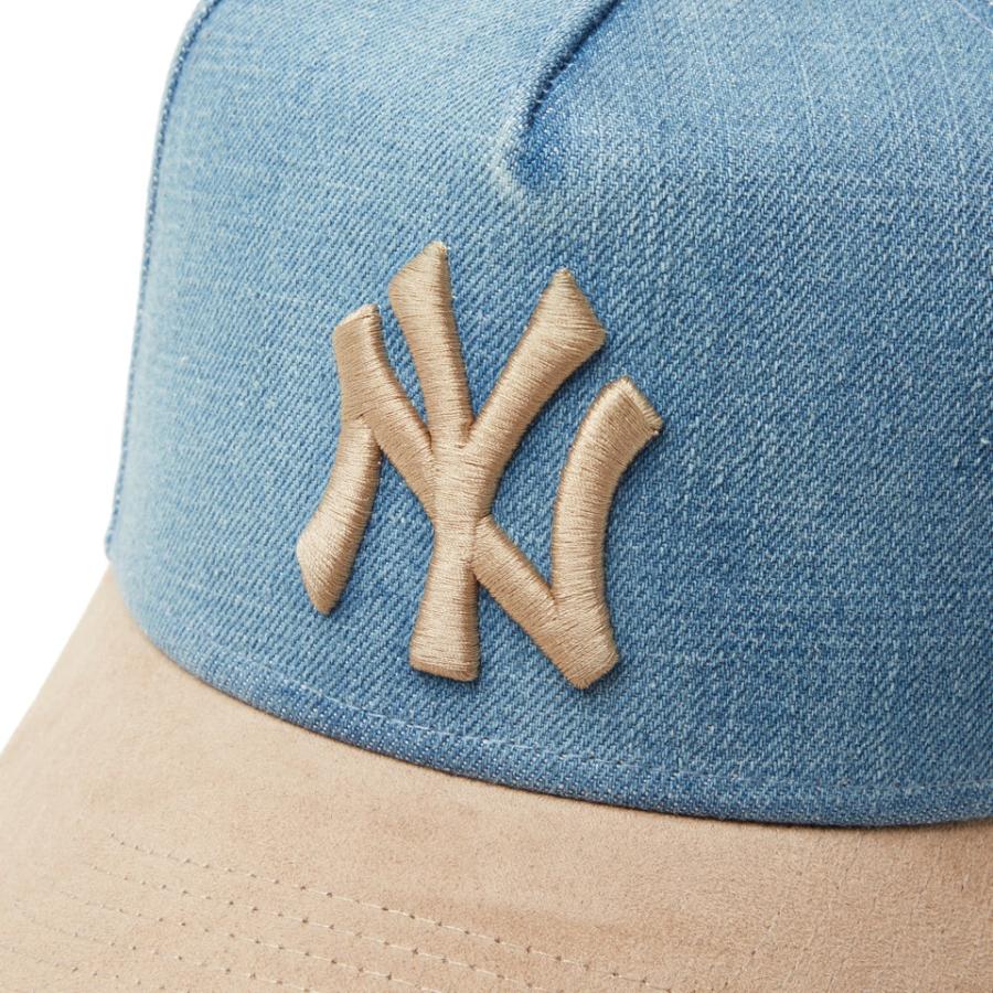 ニューエラ キャップ NYロゴ 9FORTY A-Frame MLB Denim 2-Tone ニューヨーク・ヤンキース ウォッシュドデニム カーキスウェードバイザー NEW ERA | NEW ERA | 04