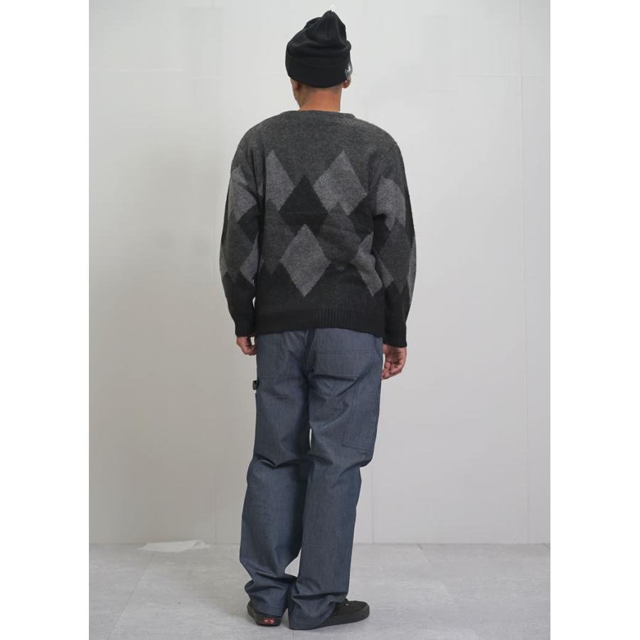 ニューエラ ゴルフ モヘア調ニットカーディガン アーガイル柄 メンズ NEW ERA GOLF KNIT CARDIGAN ARGYLE ブラック｜deep｜06