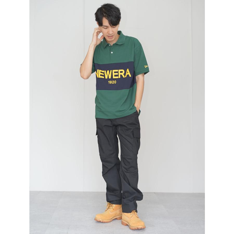 ニューエラ ポロシャツ メンズ NEW ERA 半袖オーバーサイズドポロシャツ Panel Logo NEW ERA 1920 ダークグリーン | NEW ERA | 06