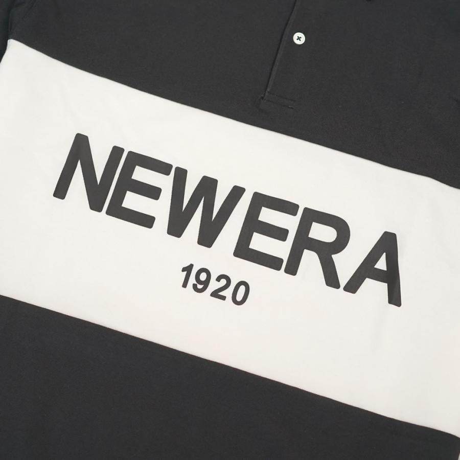 ニューエラ ポロシャツ メンズ NEW ERA 半袖オーバーサイズドポロシャツ Panel Logo NEW ERA 1920 ブラック | NEW ERA | 09