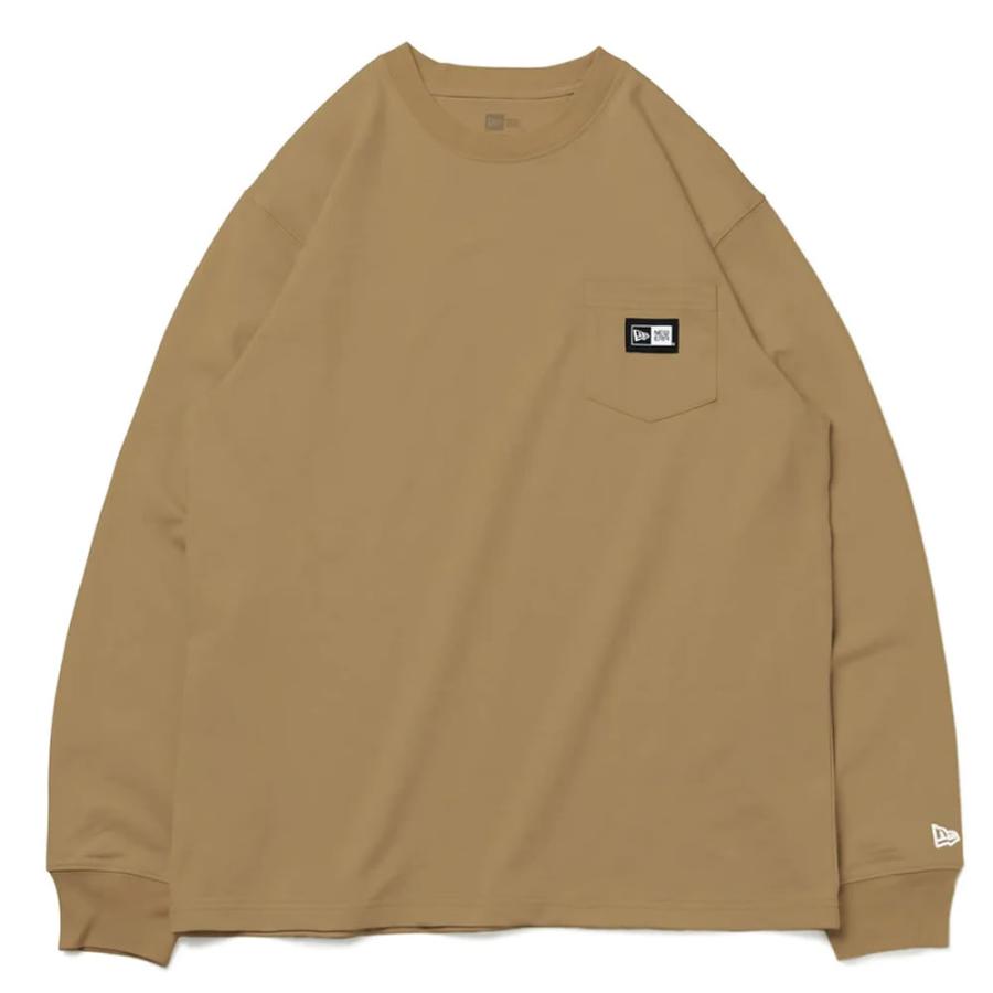 ニューエラ ロンT 長袖Tシャツ メンズ レディース NEW ERA 長袖コットンポケットTシャツ Box Logo ボックスロゴ カーキ レギュラーフィット | NEW ERA | 07