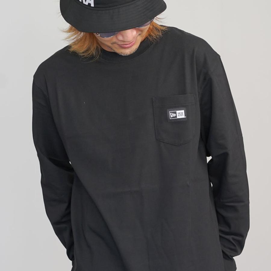ニューエラ ロンT 長袖Tシャツ メンズ レディース NEW ERA 長袖コットンポケットTシャツ Box Logo ボックスロゴ ブラック レギュラーフィット | NEW ERA | 02