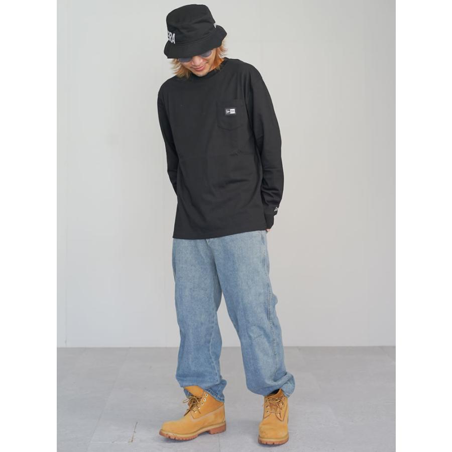 ニューエラ ロンT 長袖Tシャツ メンズ レディース NEW ERA 長袖コットンポケットTシャツ Box Logo ボックスロゴ ブラック レギュラーフィット | NEW ERA | 05