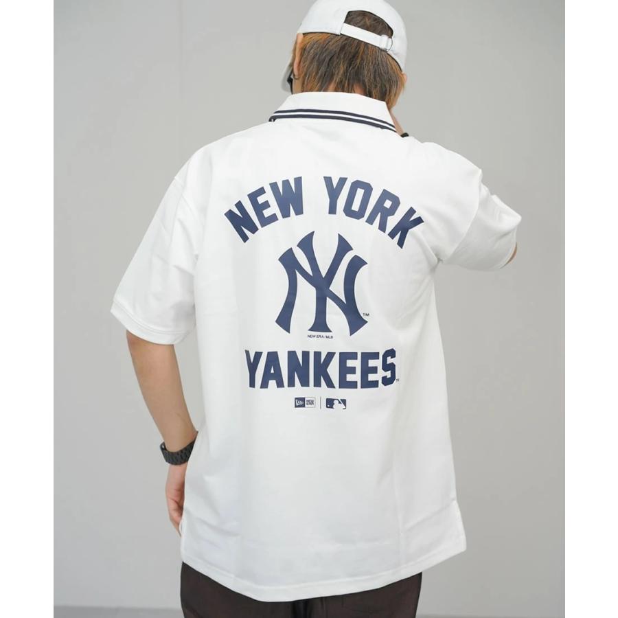 ニューエラ ポロシャツ メンズ NEW ERA 半袖オーバーサイズドポロシャツ MLB Apparel ニューヨーク・ヤンキース ホワイト | NEW ERA | 08