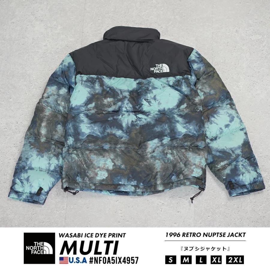 ノースフェイス ヌプシ ダウンジャケット メンズ アウター 700FP 日本未発売 USA企画 THE NORTH FACE Printed 1996 Retro Nuptse Jacket アイスダイ｜deep｜08