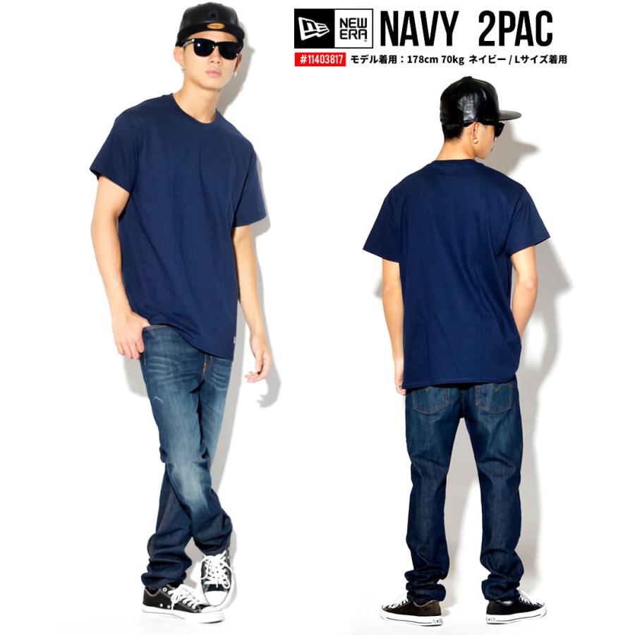 ニューエラ パックTシャツ 2枚組 メンズ レディース NEW ERA 2-Pack Tee おしゃれ ブランド ロゴ 無地 白 黒 灰 紺 | NEW ERA | 12