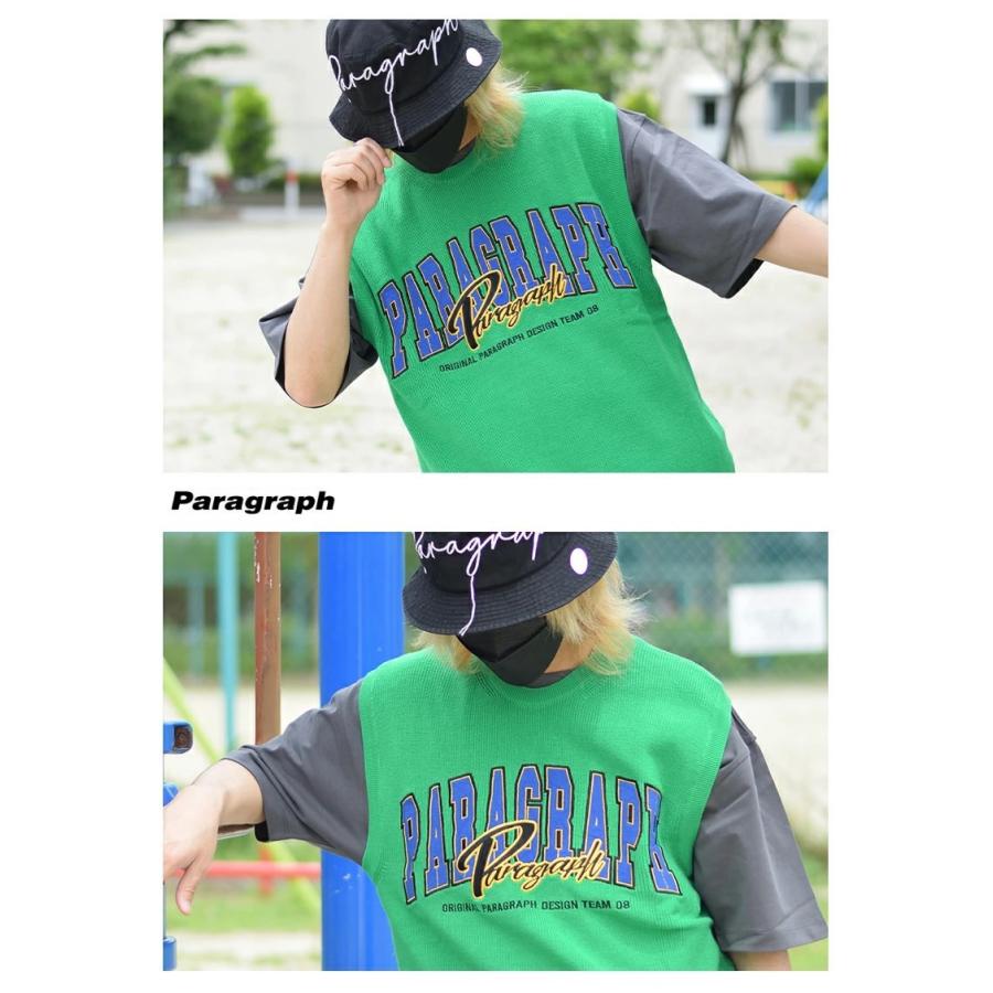 Paragraph パラグラフ ニットベスト メンズ レディース カレッジロゴ ブランド Arch Logo Knit Best No.24 グリーン | Paragraph | 03