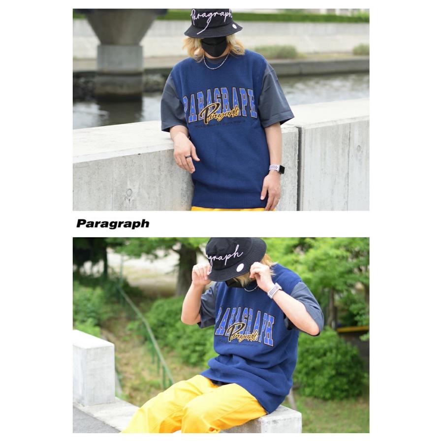 Paragraph パラグラフ ニットベスト メンズ レディース カレッジロゴ ブランド Arch Logo Knit Best No.24 ネイビー | Paragraph | 03