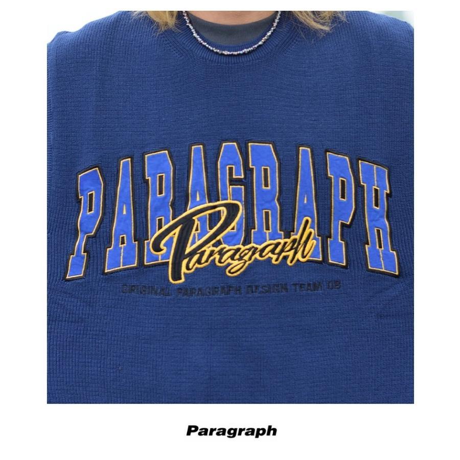 Paragraph パラグラフ ニットベスト メンズ レディース カレッジロゴ ブランド Arch Logo Knit Best No.24 ネイビー | Paragraph | 04