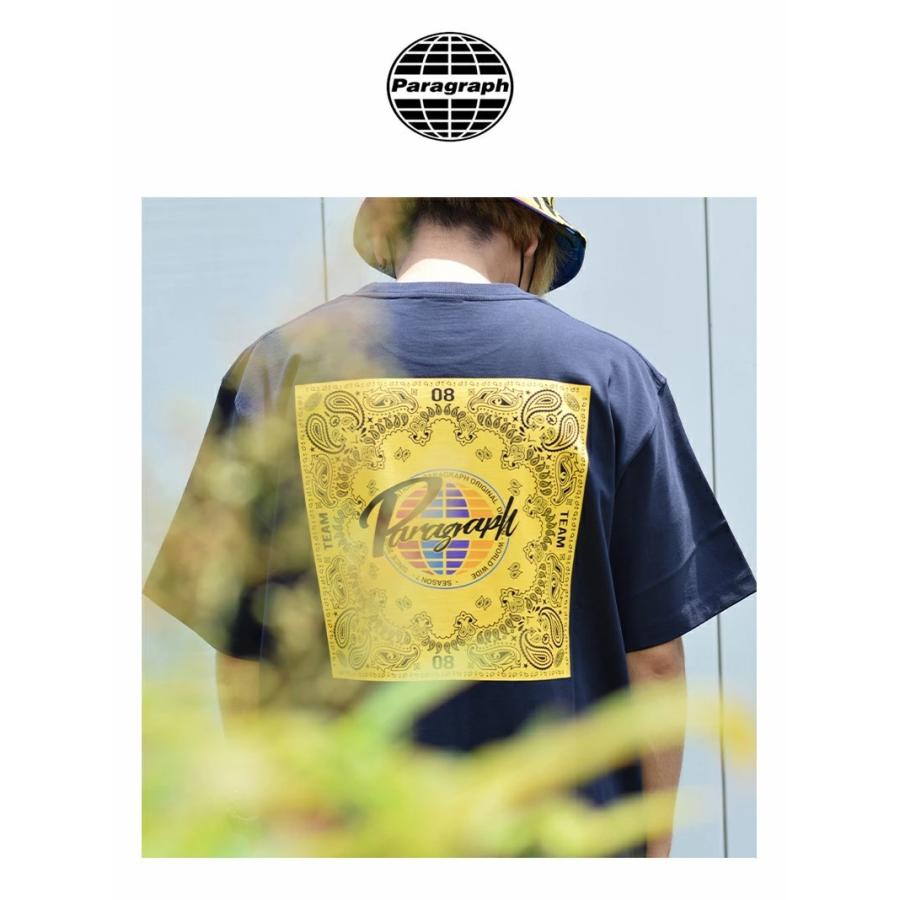 Paragraph パラグラフ Tシャツ メンズ レディース ロゴ バックプリント ブランド Paisley T-shirt No.13 ネイビー | Paragraph | 03