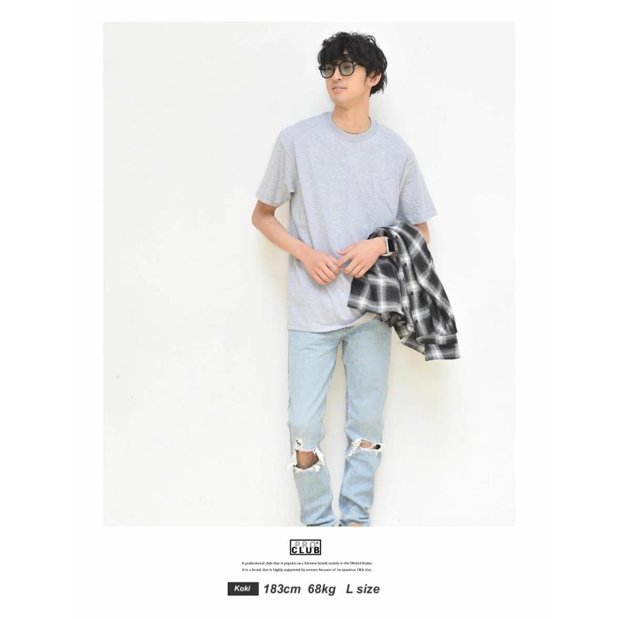 PRO CLUB プロクラブ Tシャツ メンズ 5.8オンス クルーネック コンフォート 半袖Tシャツ #102 無地 大きいサイズ 綿 USAモデル | PRO CLUB | 25