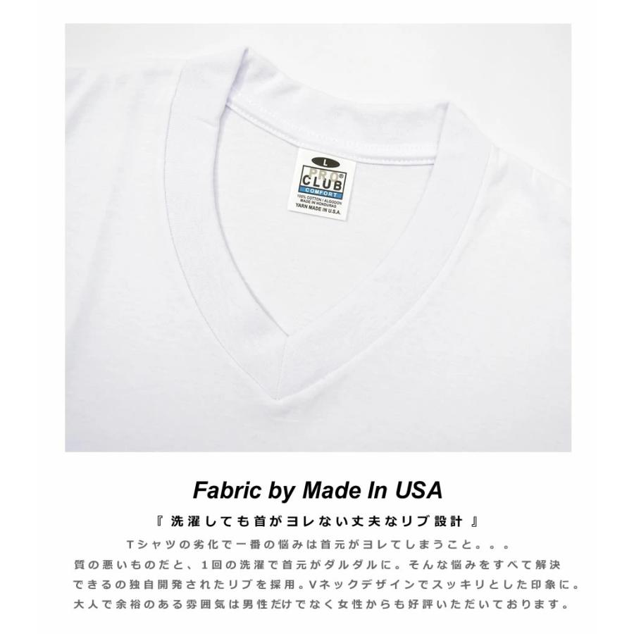 PRO CLUB プロクラブ Tシャツ メンズ 5.8オンス Vネック コンフォート 半袖Tシャツ #106 無地 大きいサイズ 綿 USAモデル｜deep｜20