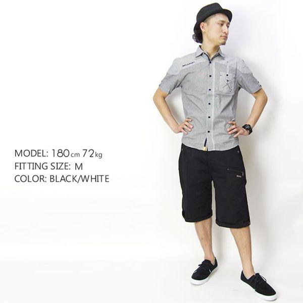 ラヴィクロージング LAVIE CLOTHING 総柄シャツ メンズ 半袖 ギンガムチェック×ストライプ切り替え カジュアルシャツ ブランド |  | 02