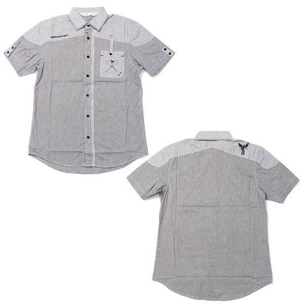 ラヴィクロージング LAVIE CLOTHING 総柄シャツ メンズ 半袖 ギンガムチェック×ストライプ切り替え カジュアルシャツ ブランド |  | 04