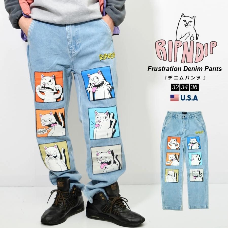 リップンディップ Ripndip デニムパンツ ジーンズ Frustration Denim Pants メンズ ストリート系 ブランド Rddt031 Deep B系 ストリートファッション 通販 Yahoo ショッピング