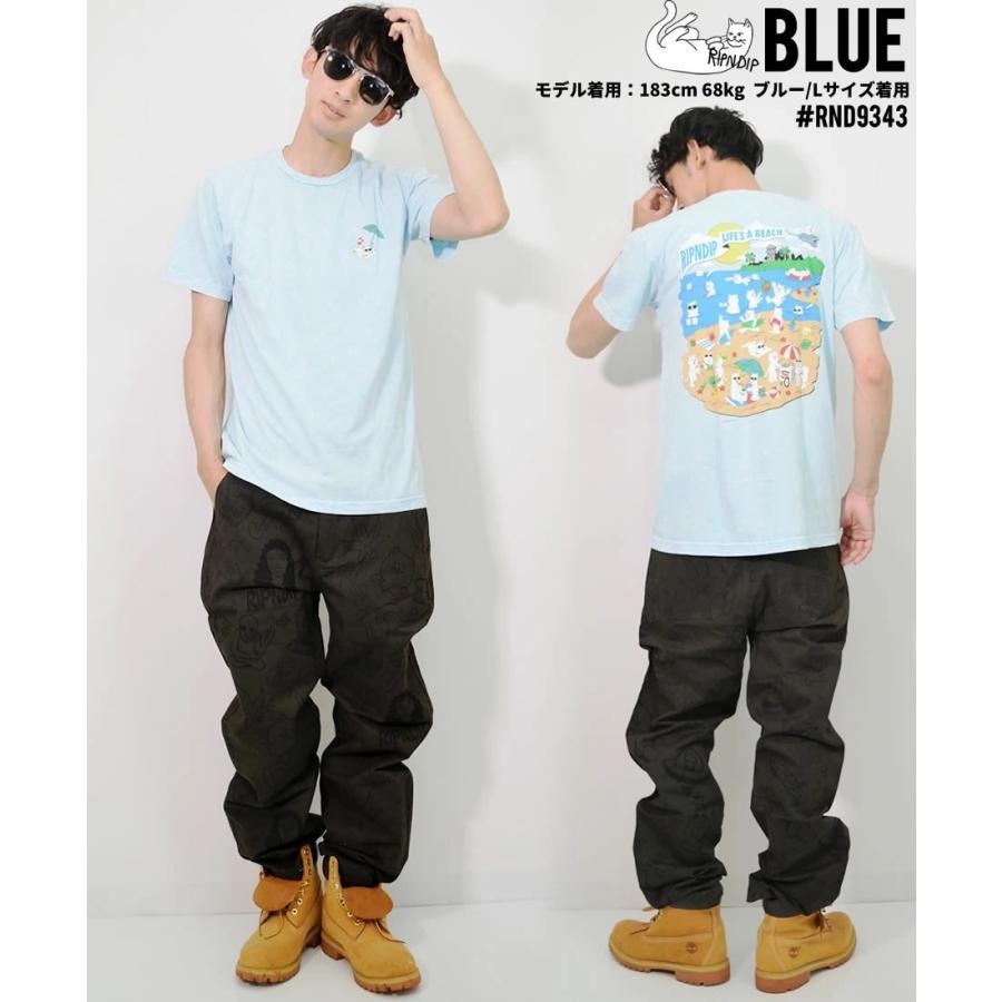 RIPNDIP リップンディップ Tシャツ メンズ 半袖 タイダイ スケート ブランド ストリート系 おしゃれ Lifes A Beach Tee ライトブルーミネラルウォッシュ | RIPNDIP | 02