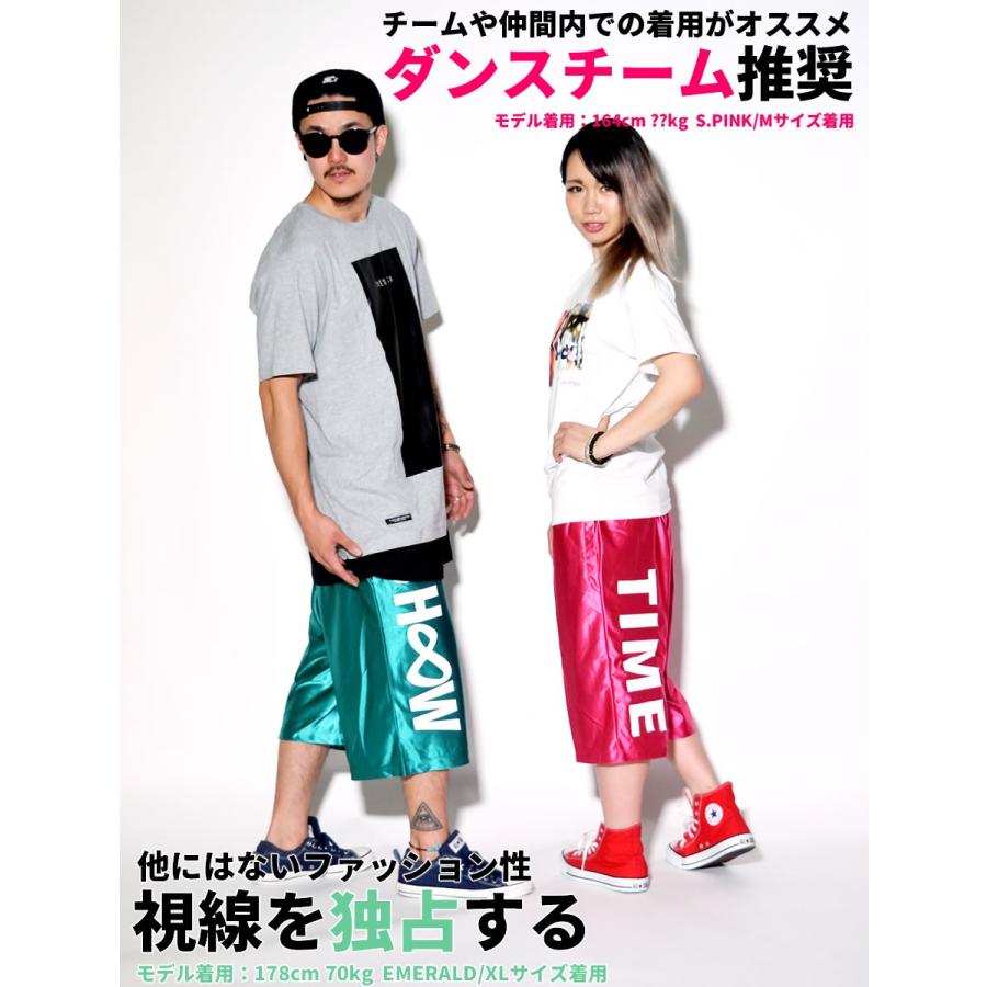 ショータイム SHOOWTIME バスケット ハーフパンツ バスパン サテンジャージ 下 メンズ レディース ビッグロゴプリント ストリート系 ダンス |  | 04